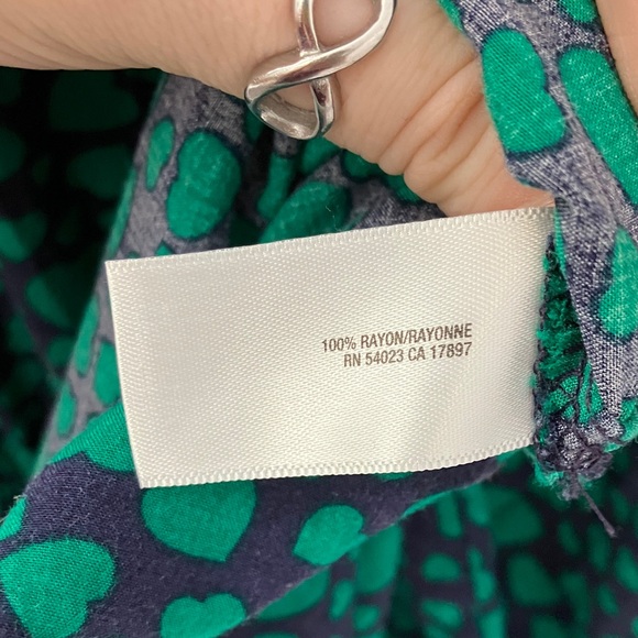 Old Navy green and Navy Heart Patterned Dress size L elastic waist fabric belt - Picture 14 of 15
